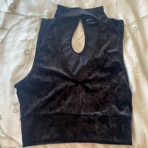Cropped cutout velvet top